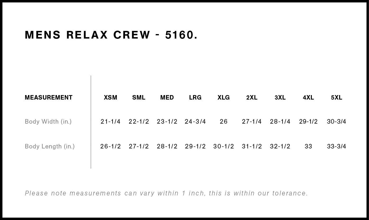 Crew Neck - Men & Women Fits (Optional)