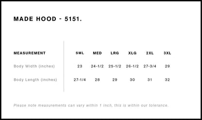 100% Cotton Hoodie/Crew (Optional)